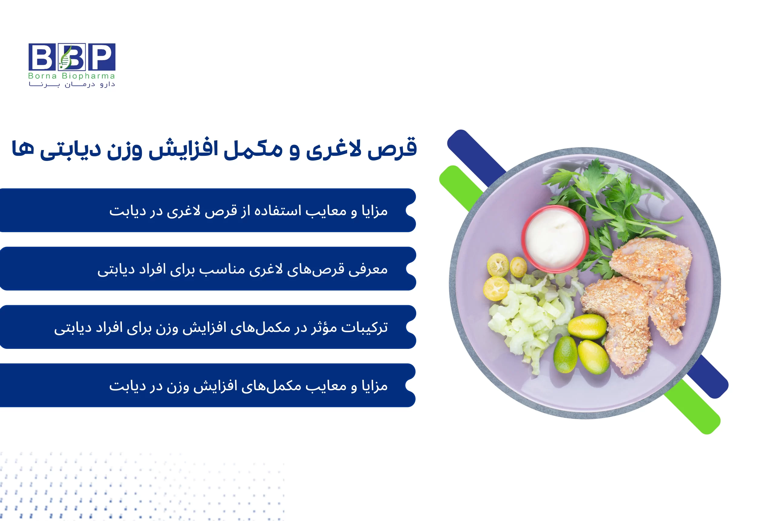 کنترل وزن در بیماران دیابتی اهمیت ویژه‌ای دارد و می‌تواند به بهبود کنترل قند خون و پیشگیری از عوارض کمک کند. کاهش یا افزایش ناخواسته وزن می‌تواند نشانه‌ای از مشکلات متابولیک باشد. رژیم لاغری دیابتی باید شامل کربوهیدرات‌های پیچیده، پروتئین‌های سالم، چربی‌های مفید و مواد غذایی با شاخص گلیسمی پایین باشد. ورزش منظم، ترکیب با رژیم غذایی و پایش مستمر قند خون، راهکارهای طبیعی و پایدار برای مدیریت وزن هستند. در موارد کاهش وزن ناخواسته، مکمل افزایش وزن با پروتئین‌های باکیفیت، کربوهیدرات‌های پیچیده و چربی‌های سالم می‌تواند کمک‌کننده باشد. انتخاب قرص لاغری یا مکمل باید تحت نظر پزشک و با توجه به تداخلات دارویی انجام شود. انواع ایمن و مناسب شامل متفورمین برای کنترل قند و کاهش وزن، اورلیستات برای محدود کردن جذب چربی و مکمل‌های گیاهی یا حاوی کروم برای بهبود حساسیت به انسولین هستند. استفاده درست و علمی از رژیم، ورزش و مکمل‌های استاندارد، کلید حفظ سلامت و افزایش کیفیت زندگی بیماران دیابتی است.