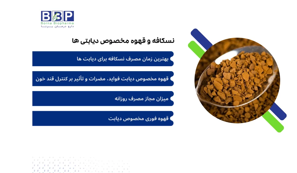 قهوه و دیابت: چگونه بدون نگرانی از قند خون، از نوشیدنی صبحگاهی لذت ببریم؟ بسیاری از افراد مبتلا به دیابت تصور میکنند که برای حفظ تعادل قند خون باید قهوه را کنار بگذارند. اما واقعیت چیز دیگری است. امروزه با پیشرفت علم تغذیه، نوشیدنیهایی طراحی شدهاند که هم طعم و عطر قهوه را دارند و هم برای بیماران دیابتی ایمن هستند. اثر قهوه بر قند خون دوطرفه است: از یک سو، ترکیباتی مانند پلیفنولها و کلروژنیک اسید میتوانند حساسیت به انسولین را بهبود بخشند و التهاب را کاهش دهند. از سوی دیگر، کافئین موجود در قهوه ممکن است در برخی افراد باعث افزایش موقت قند خون شود. بنابراین، نحوه مصرف تعیینکننده اصلی است. قوانین ساده برای نوشیدن ایمن قهوه در دیابت: زمان مناسب: بین ساعت ۹ صبح تا ۱۲ ظهر، نه بلافاصله پس از بیدار شدن و نه پیش از خواب. میزان مجاز: حداکثر ۲ فنجان متوسط در روز. جایگزینهای شکر: استویا، اریتریتول، یا مقدار بسیار کم دارچین (به جای شکر سفید). افزودنیهای مجاز: شیر کمچرب، شیر بادام یا شیر سویا بدون قند افزوده. مقایسه سریع نوشیدنیها: نوشیدنی اثر بر قند خون مناسب برای دیابت؟ نسکافه (متعادل) پایدارکننده بله، در حد متعادل قهوه تلخ احتمال افزایش کوتاهمدت با احتیاط چای سبز پایدار بله (بسته به واکنش فردی) قهوه بدون کافئین کمترین تأثیر بله بهترین انواع قهوه برای دیابتیها: قهوه بدون کافئین – برای افراد حساس به کافئین. قهوه عربیکا کماسید – مناسب معدههای حساس. قهوه سبز – سرشار از کلروژنیک اسید و مفید برای حساسیت به انسولین. قهوه فوری مخصوص دیابت – ترکیب آماده با شیرینکنندههای مجاز. نتیجه نهایی: دیابت به معنای حذف قهوه از زندگی نیست. با انتخاب آگاهانه نوع قهوه، کنترل میزان مصرف و استفاده از جایگزینهای سالم، میتوانید بدون دغدغه از فنجان قهوه خود لذت ببرید.